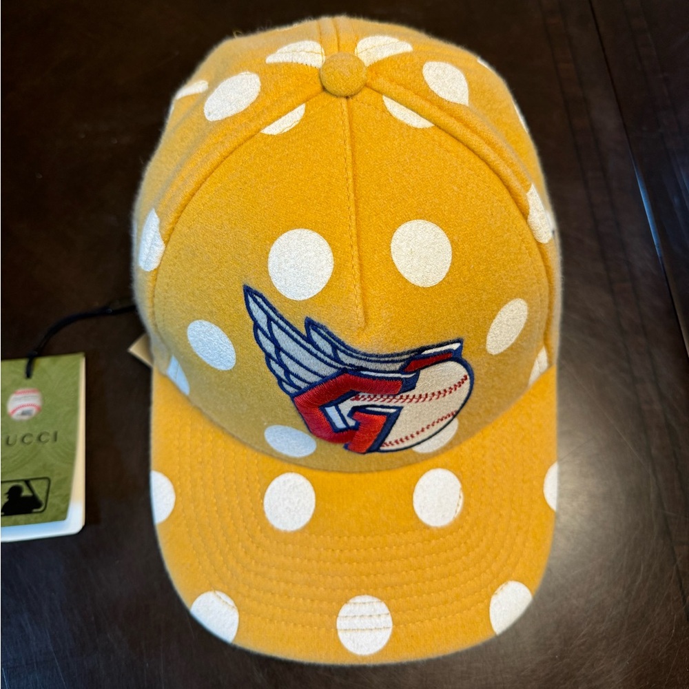 New Authentic Gucci Logo Polka Dot Baseball Hat Size M - Picture 5 of 14